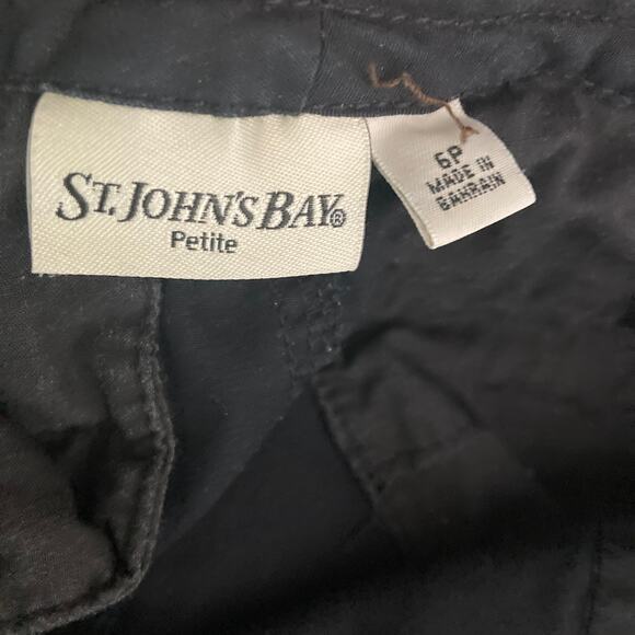 St Johns Bay Shorts Womens 6P Black Cargo Tie Front - Picture 4 of 8